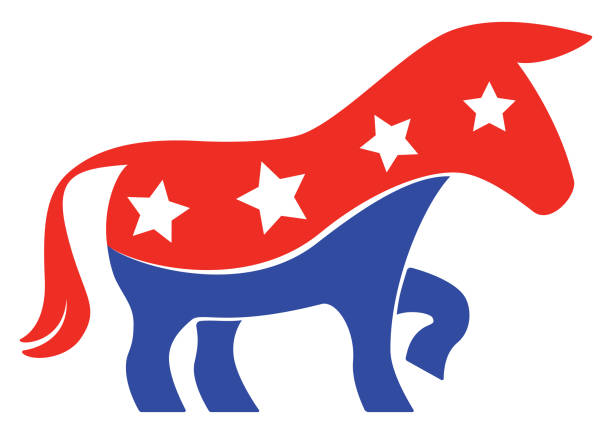ilustraciones, imágenes clip art, dibujos animados e iconos de stock de símbolo del burro del partido demócrata - democratic donkey