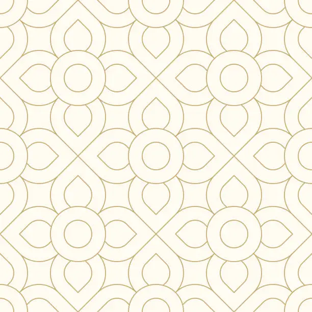 Vector illustration of Luxury gold background pattern seamless geometric line floral circle abstract design vector. Christmas background vector.