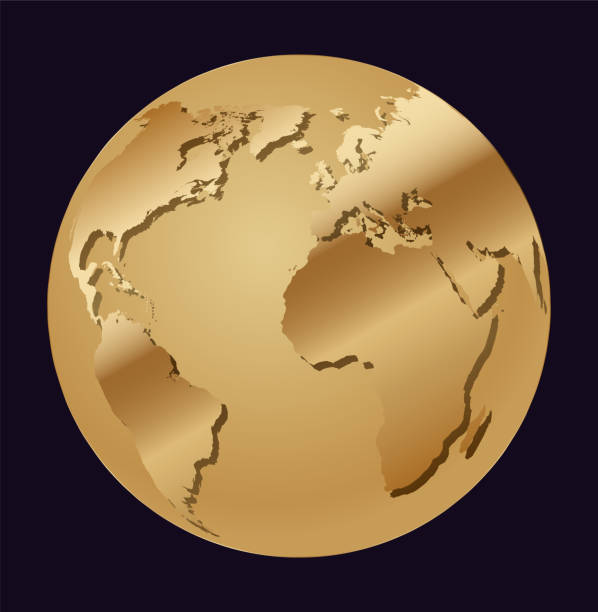 istock Golden world globe europe, africa and america 1492883465