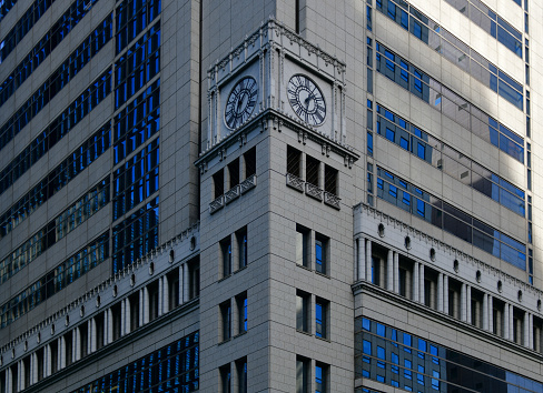 Father Time Clock on Jewelers Building, Chicago, Illinois, USA