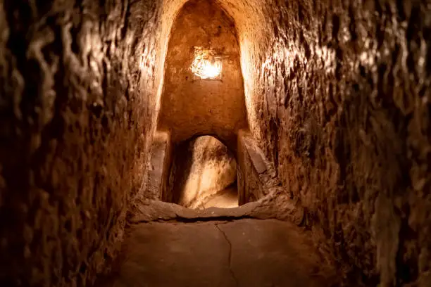 Photo of Cu Chi tunnel, historic famous place in Vietnam war, army dig underground dug out to living, now it's heritage destination for Viet Nam travel in Ho Chi Minh city