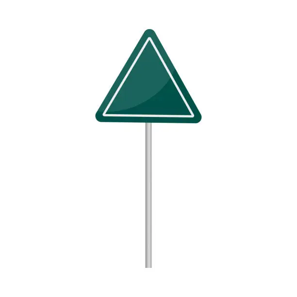 Vector illustration of Blank green traffic road sign. Vector illustration.