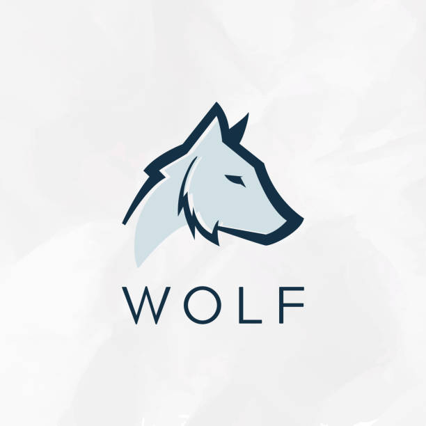 늑대 머리 기호 디자인 벡터 기호 그래픽 템플릿 - wolf mascot vector gray wolf stock illustrations