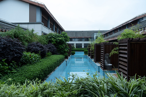 Outdoor swimming pool in the hotel