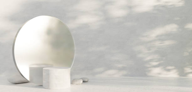 istock White stone podium with glass minimal abstract with white cylindrical podium set leaf shadow white scene for product presentation geometric platform stage for performances 3D illustration 1492896214