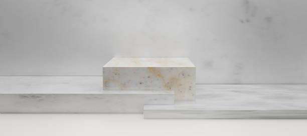 istock 3D render Premium podium made of white marble cube. Mock up for the exhibitions,presentation of products,promotion sale,therapy,relaxation,health,banner,discount,cosmetic with copy space. 3D rendering 1492899077