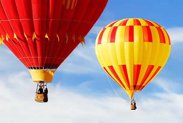 Photo of Two colorful hot air balloons