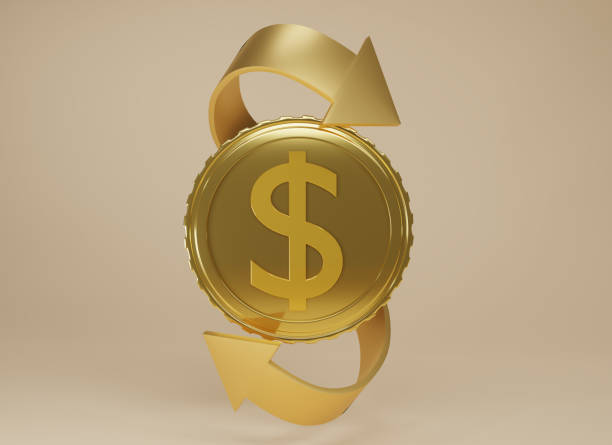 istock 3D render cash back icon with gold coin isolate on beige background. Cashback or Refund money service design. Online payment on beige background. Income, savings, investment, 3d rendering. 1492903002