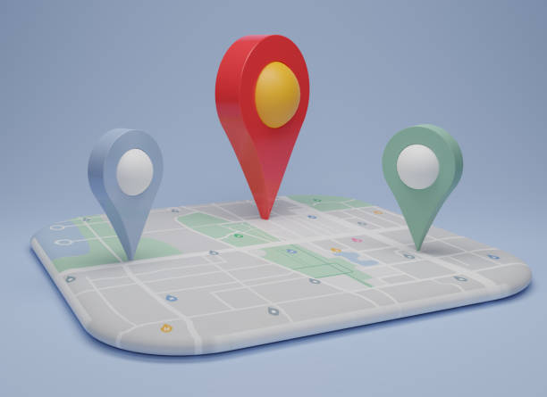 istock GPS. navigator pin checking  with map on light blue background. Location pin, location map, location icon. 3d rendering illustration. 1492905445