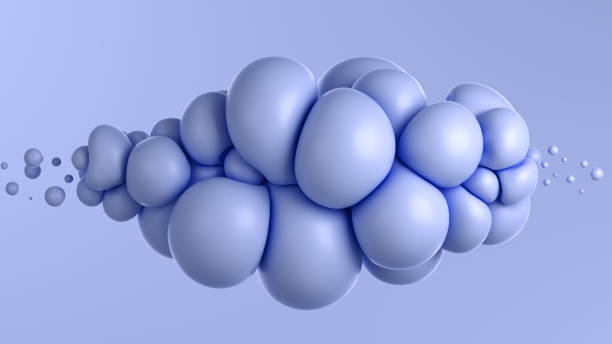istock 3d render illustration - Pastel trendy soft bubbles in motion. Abstract wallpaper with lilac 3D spheres. Great for your design web projects. 1492908267