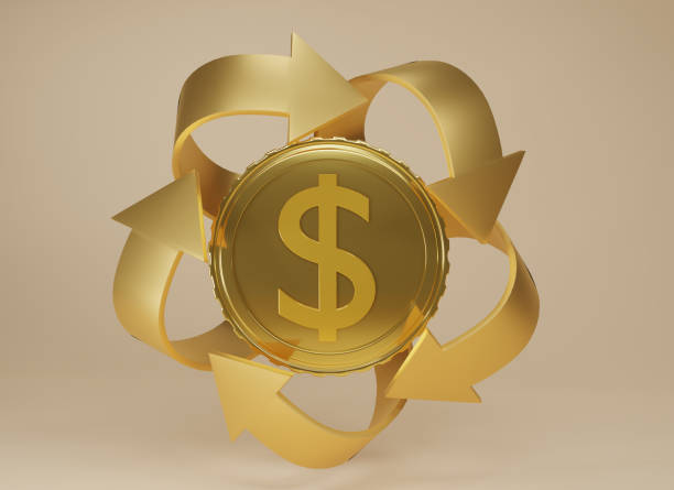 istock 3D render cash back icon with gold coin isolate on beige background. Cashback or Refund money service design. Online payment on beige background. Income, savings, investment, 3d rendering. 1492908967