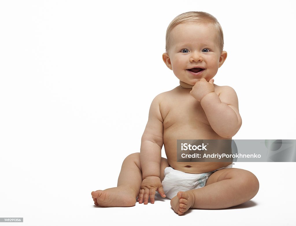 Sweet little boy sitting Baby - Human Age Stock Photo