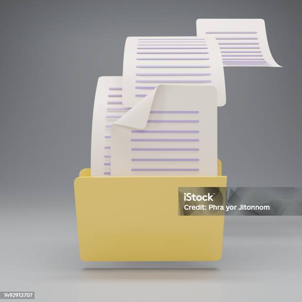 File Folder Flying 3d Render Uploading Documents From Folder Open File Folder With Flying ...