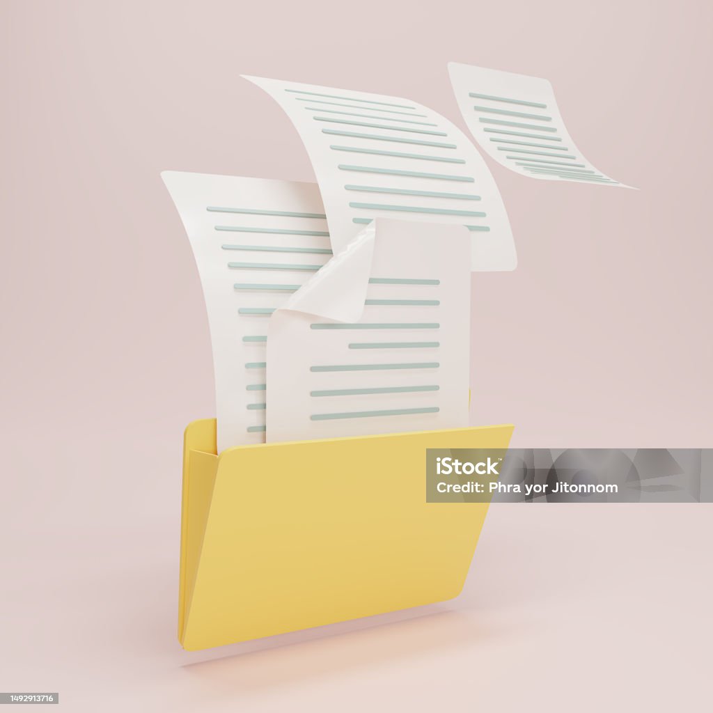 File Folder Flying 3d Render Uploading Documents From Folder Open File Folder With Flying ...