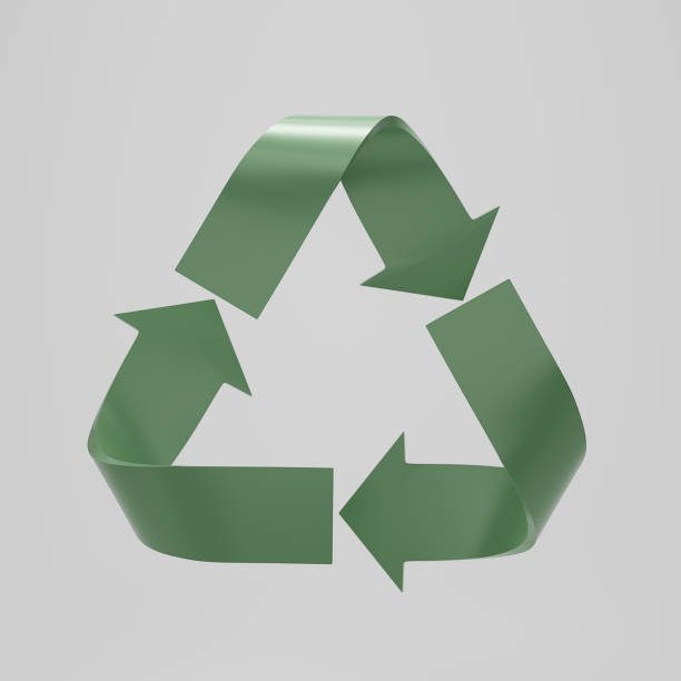 istock 3D render green Recycle icon, recycle symbol isolated on white background. Shiny recycling symbol. Rotation arrow icon pack. Reuse concept. 3d rendering illustration. 1492914043