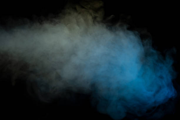 istock Blue and yellow steam on a black background. 1492924575