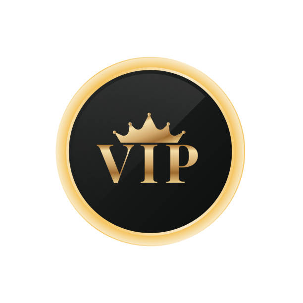 ilustrações de stock, clip art, desenhos animados e ícones de vip token badge vector. v i p badge - first class illustrations