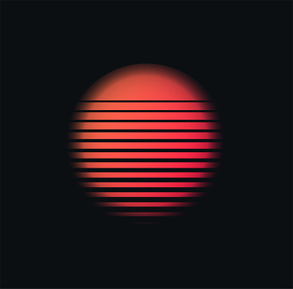 80s retro sunset vector illustration sunset poster space futuristic background