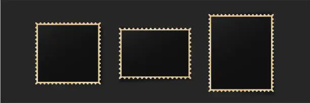 Vector illustration of Photo frames with serrated ornament