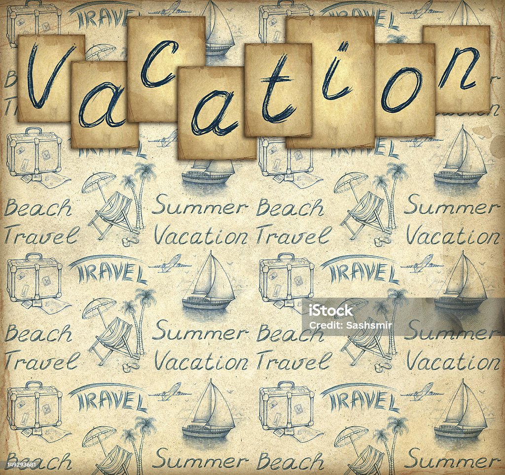 Vacation Hintergrund - Lizenzfrei Aquarell Stock-Illustration