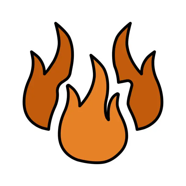 Vector illustration of Burning, burnt icon.