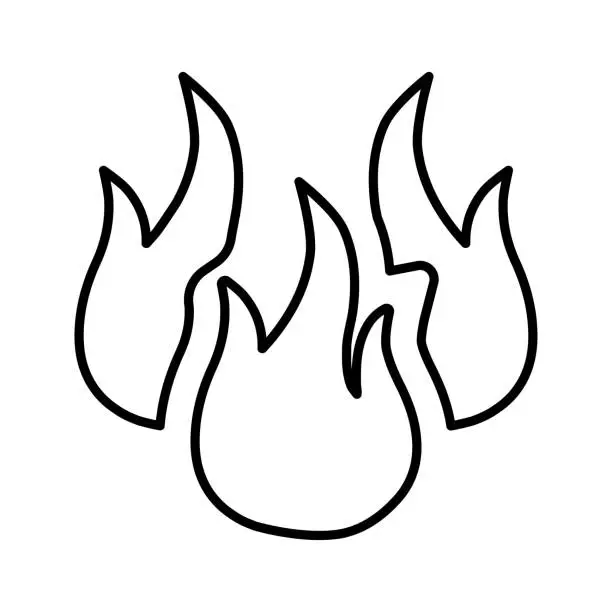 Vector illustration of Burning, burnt icon. Line, outline symbol.