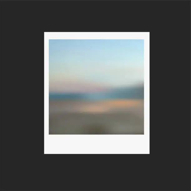 Vector illustration of Photo frame with blurred landscape