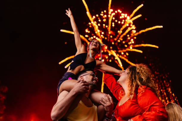 istock Joyful friends partying at concert 1492941722
