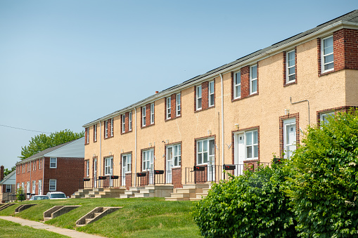 Townhomes in Cantonsville, suburbs of Baltimore. Maryland.