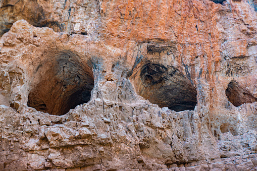 Caves in the region of Oued Ahansal in Morocco