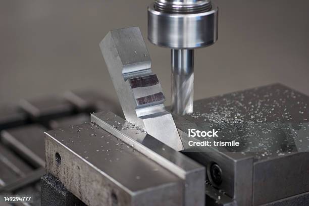 Milling Machine With Turning Drill Stock Photo - Download Image Now - Drill, Engineering, Extreme Close-Up
