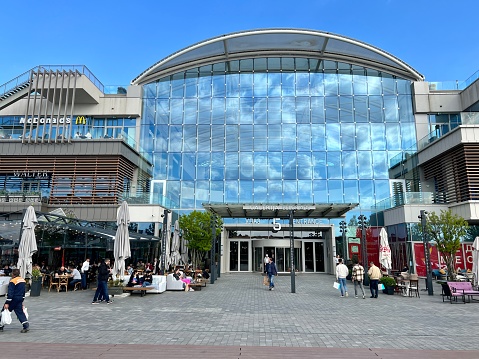 Belgrade, Serbia - April 27, 2023: Galerija Belgrade is the biggest shopping mall in the region
