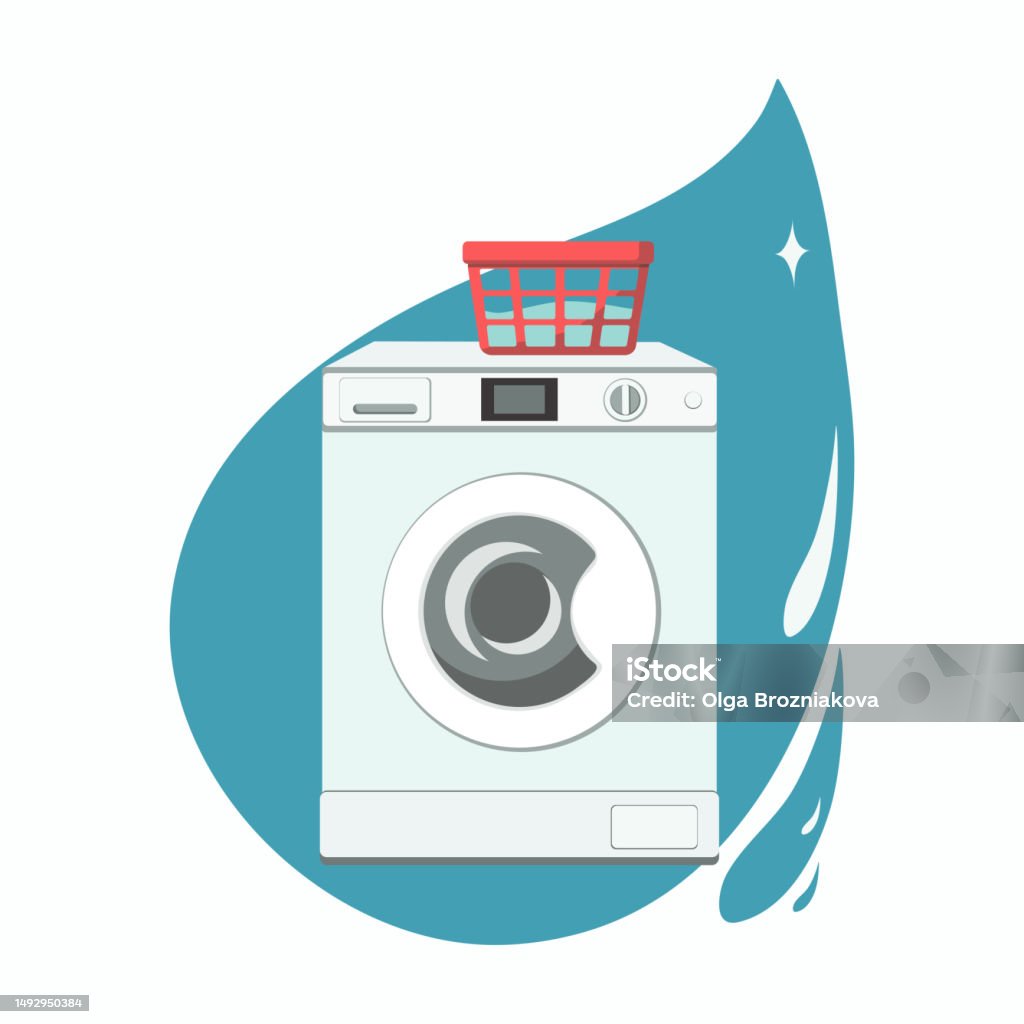 Washing Machine Vector Image Washing Machine Stock Illustration - Download Image Now - Appliance ...