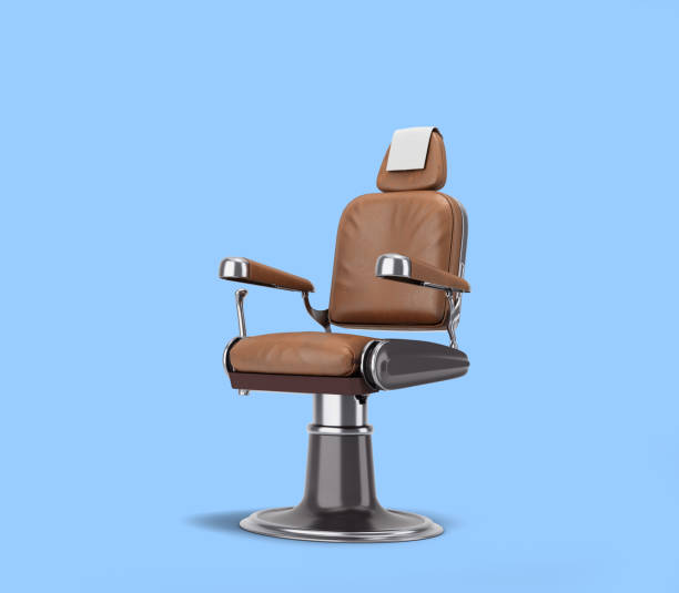 istock leather barber chair with chrome inserts perspectiva view 3d render on blue background 1492951956