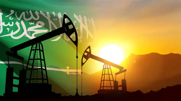 Vector illustration of Silhouette of Oil pump