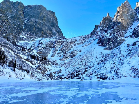 Emerald Lake in winter.