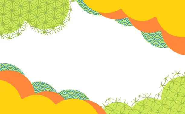 Vector illustration of Japanese pattern pop frame illustration