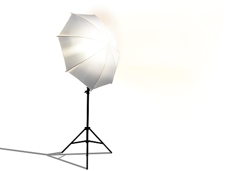 two photostudio lights with blank spot