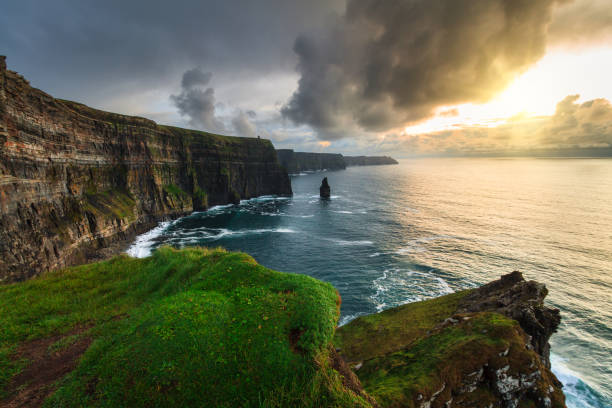 istock Cliffs of Moher above the Atlantic Ocean at sunset, Ireland. 1492969327