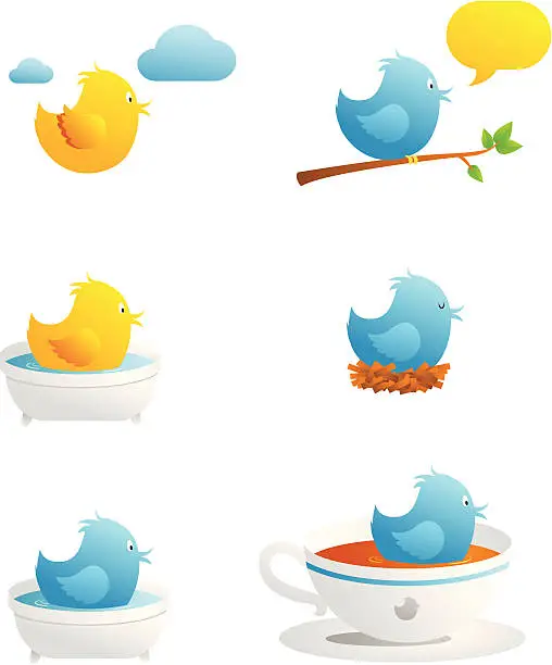 Vector illustration of Tweety birds 2