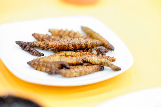 A mezcal worm is an insect larva found in some types of mezcal produced in Oaxaca, Mexico. The larva is usually either a gusano rojo (\