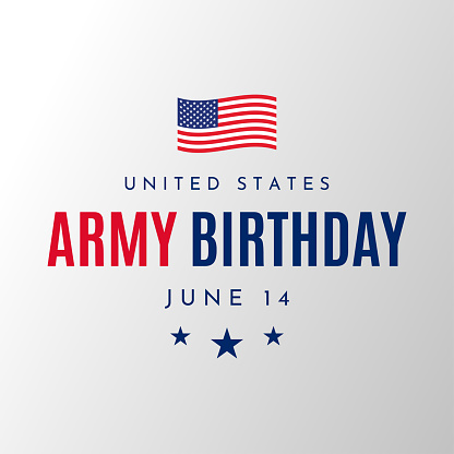 Army Birthday poster, June 14. Vector illustration. EPS10