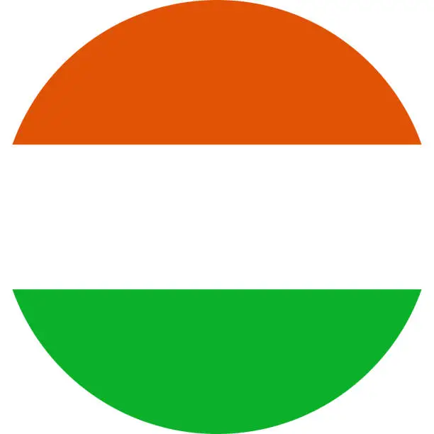 Vector illustration of round Nigerien flag of Niger