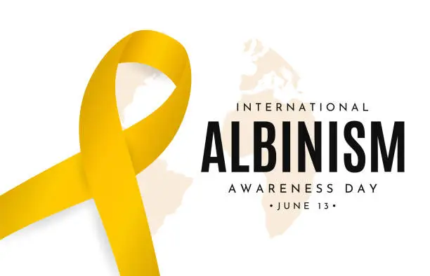 Vector illustration of Albinism Awareness Day card, June 13. Vector