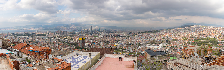 A panorama picture of Izmir as seen from the slums atop Mount Kadifekale.