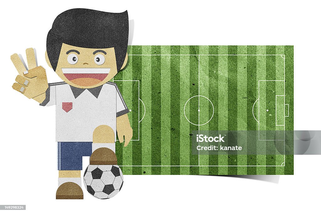 Paperboy (Campo de Futebol) papercraft reciclado - Royalty-free Adolescente Ilustração de stock