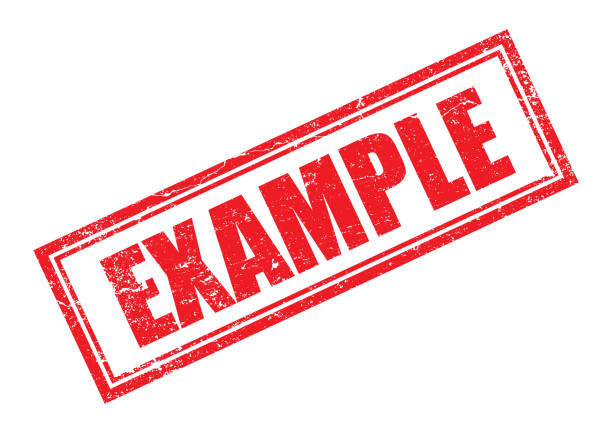 Red Example Stamp Red example stamp. Horizontal composition. overseeing stock illustrations