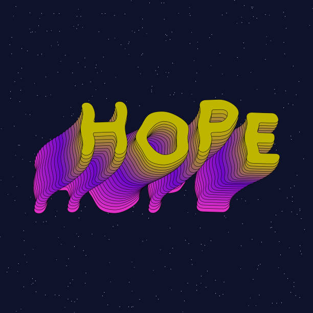 illustrazioni stock, clip art, cartoni animati e icone di tendenza di hope text icon vector design. - isolated despair hope assistance