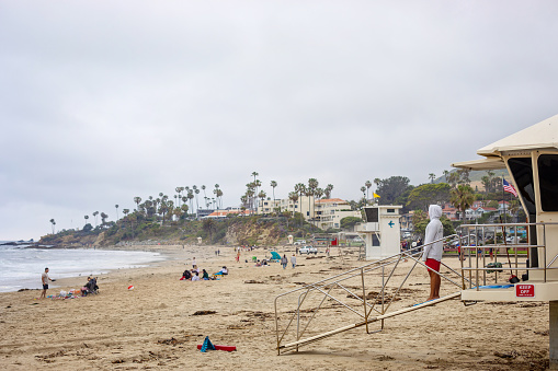 The popular Laguna Beach, California, on an overcast day