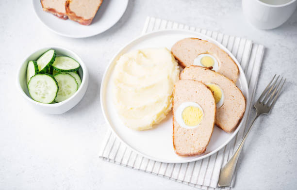 istock Chicken meatloaf with eggs in a plate 1492995826